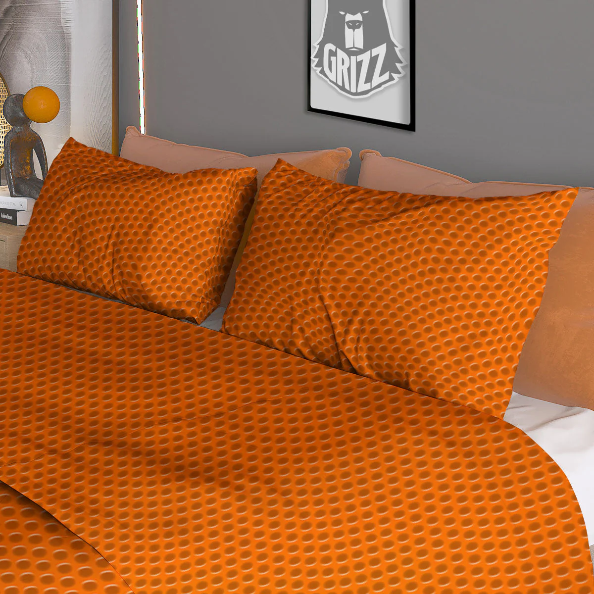 Basketball Ball Texture Print Duvet Cover Bedding Set - Image 3