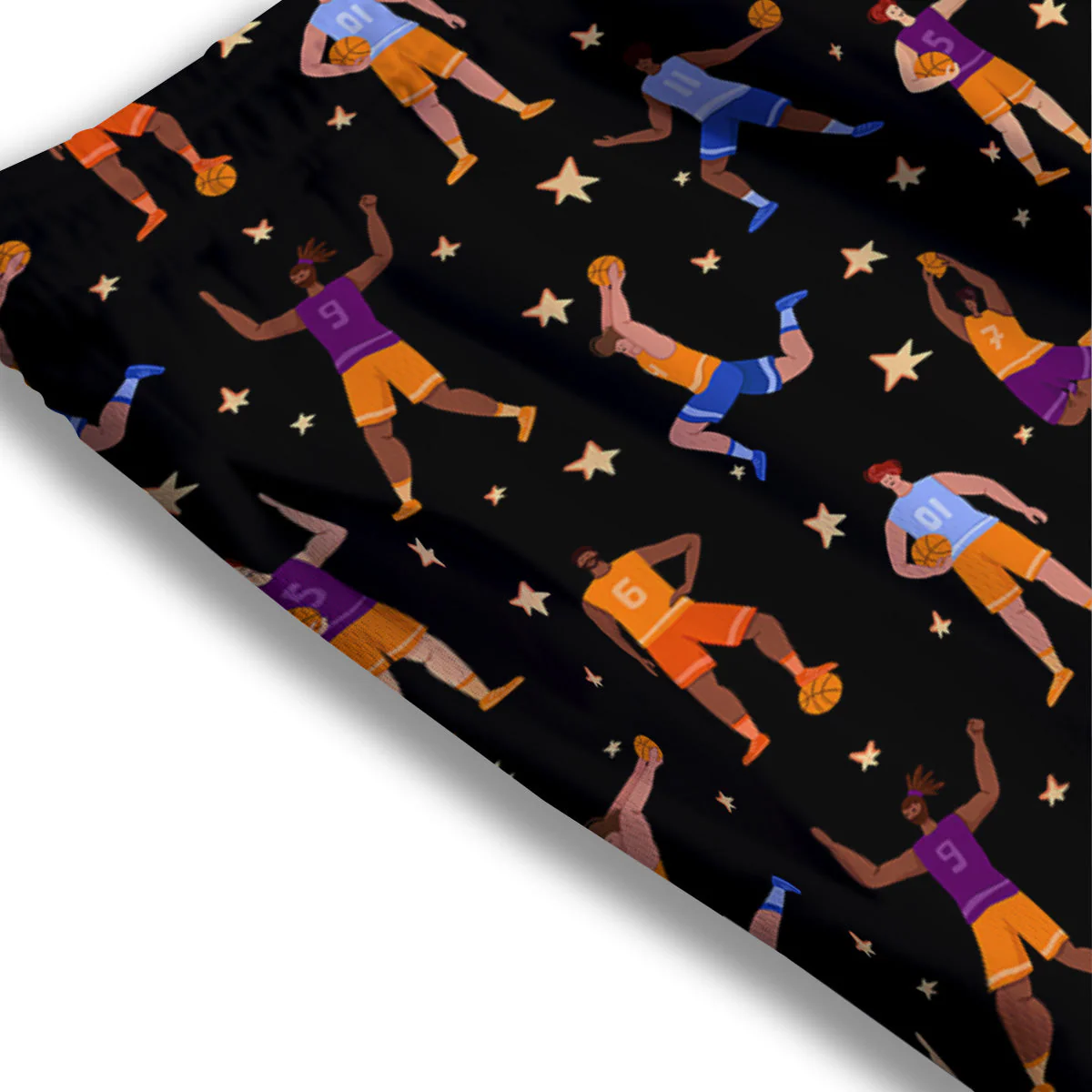 Basketball Players Funny Print Pattern Mesh Shorts - Image 3