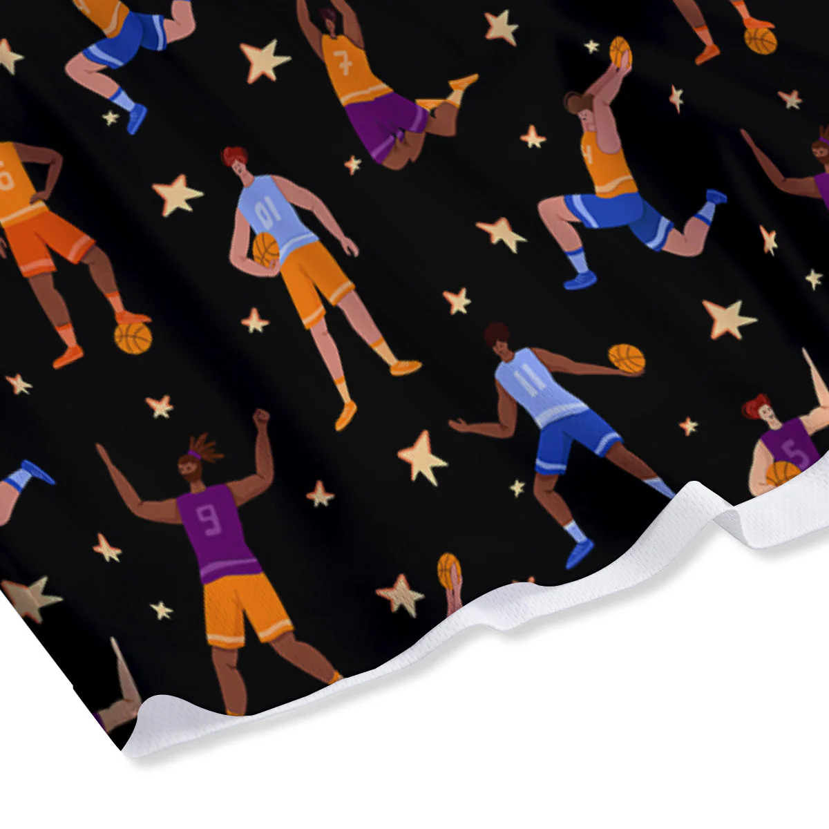 Basketball Players Funny Print Pattern Mesh Shorts - Image 4