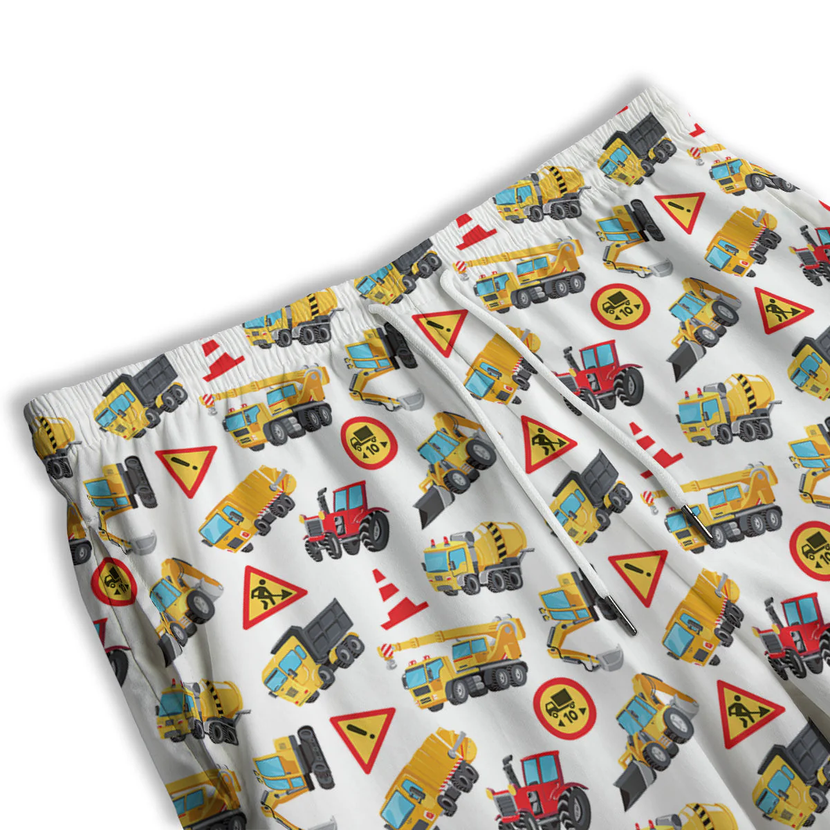 Colorful Toy Trucks And Tractor Print Pattern Men's Athletic Shorts - Image 3