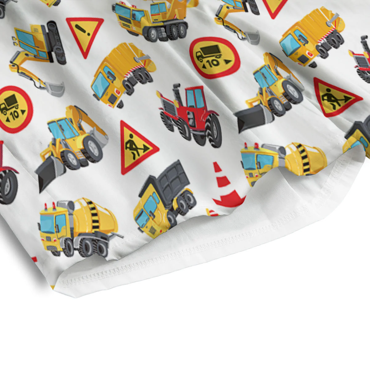 Colorful Toy Trucks And Tractor Print Pattern Men's Athletic Shorts - Image 4
