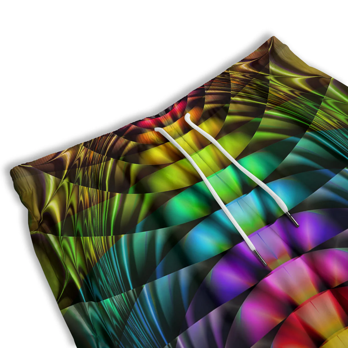 Computer Generated Colorful Fractal Print Men's Athletic Shorts - Image 3