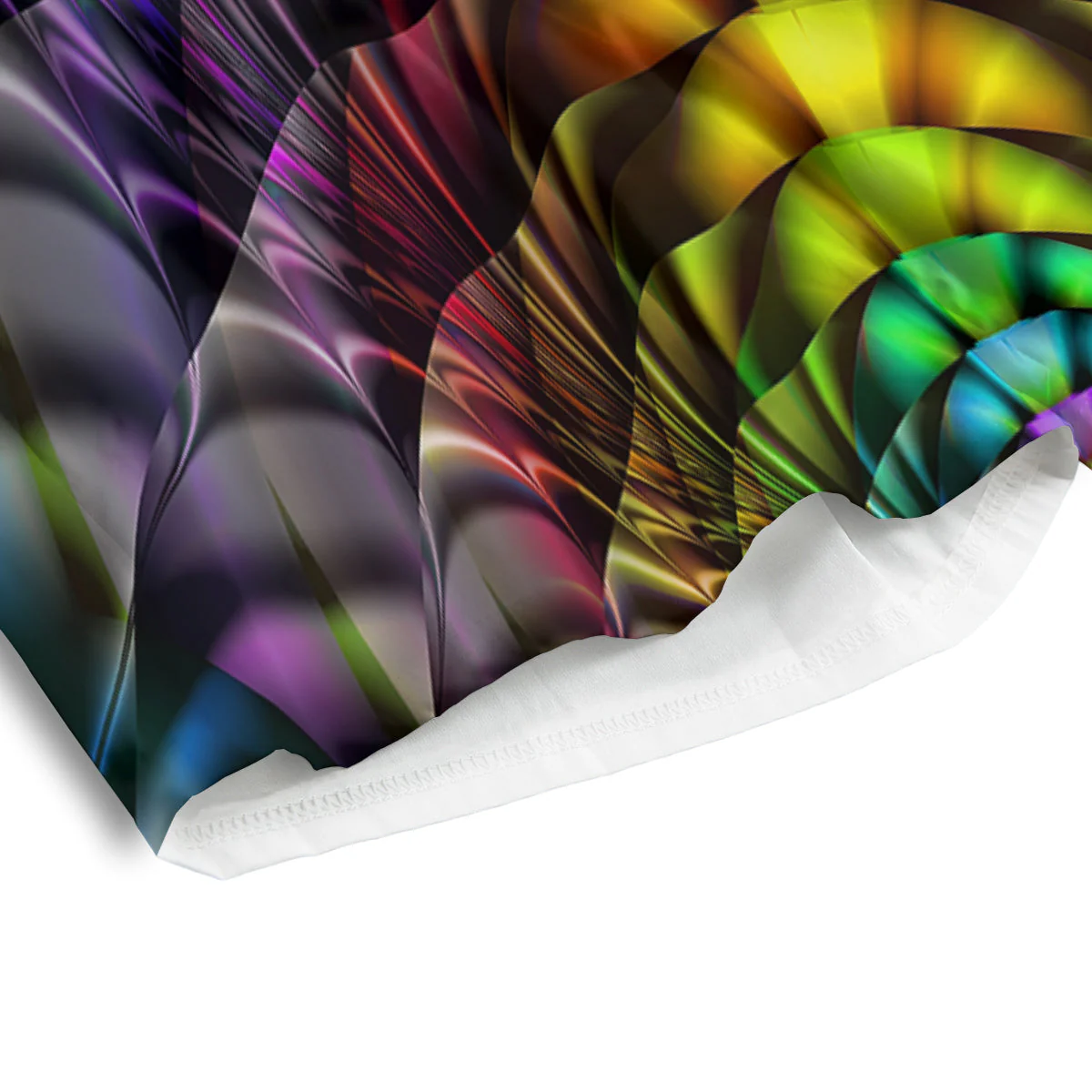 Computer Generated Colorful Fractal Print Men's Athletic Shorts - Image 4