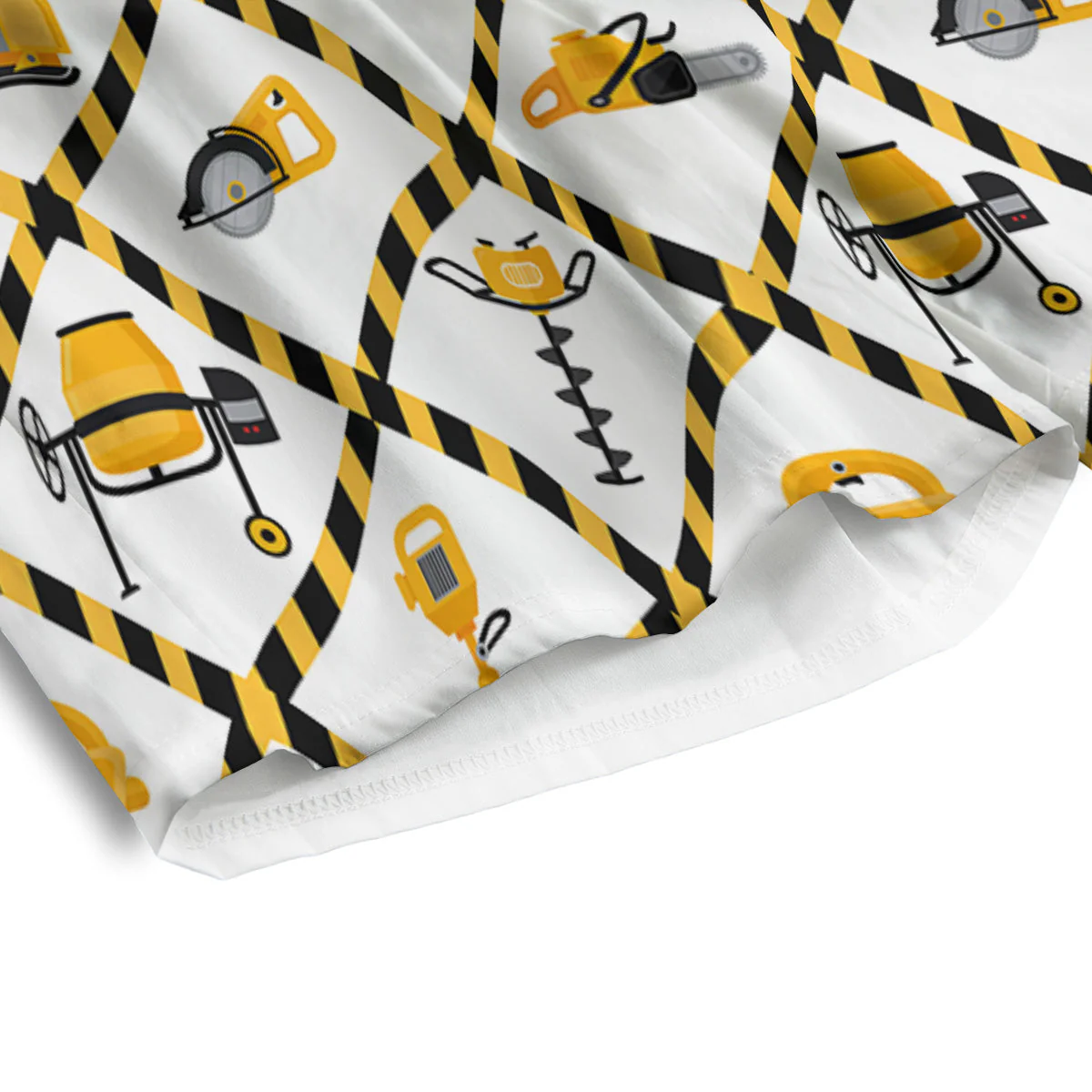 Construction Equipment Yellow Print Pattern Men's Athletic Shorts - Image 4