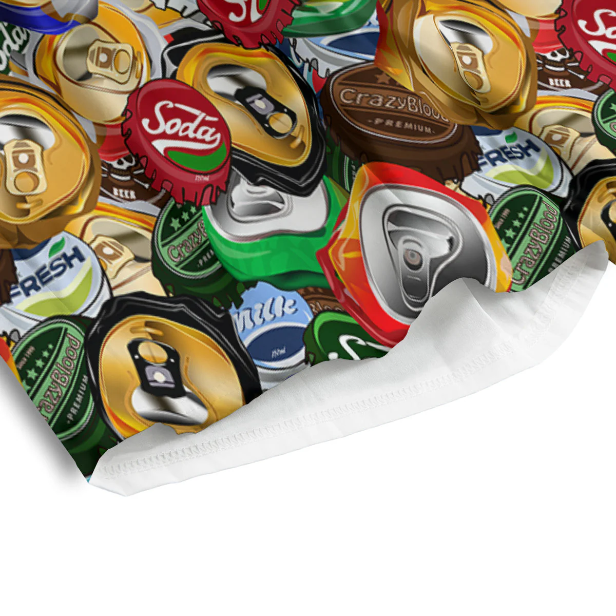 Crumpled Cans And Caps Print Pattern Men's Athletic Shorts - Image 4