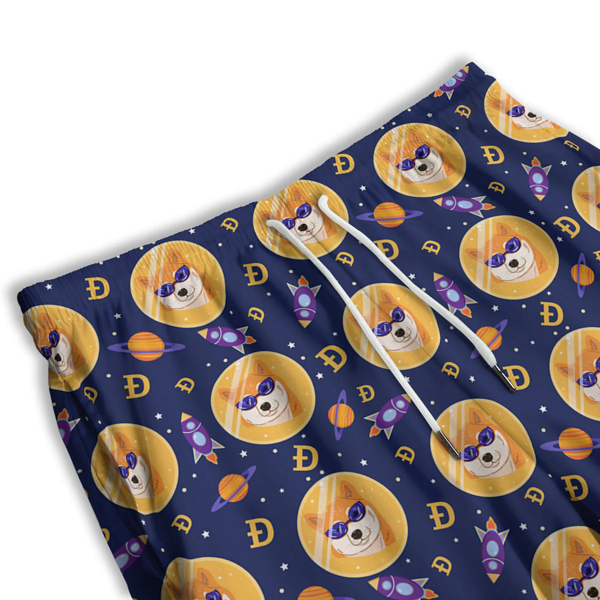 Cryptocurrency Shiba Print Pattern Men's Athletic Shorts - Image 3