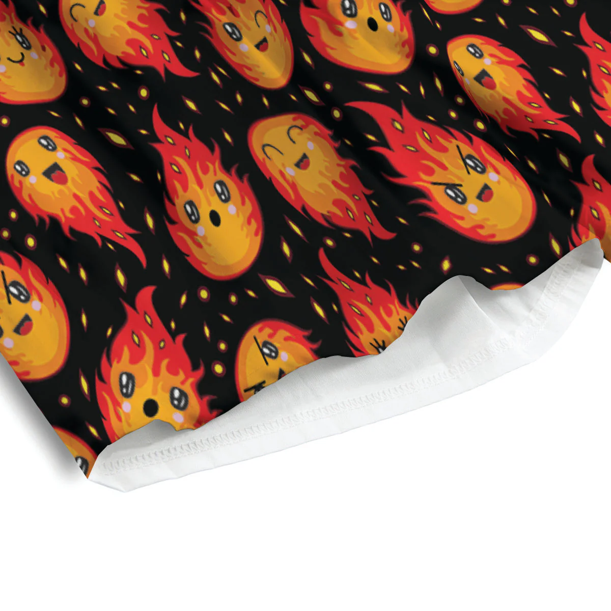 Cute Fire Cartoons Print Pattern Men's Athletic Shorts - Image 4