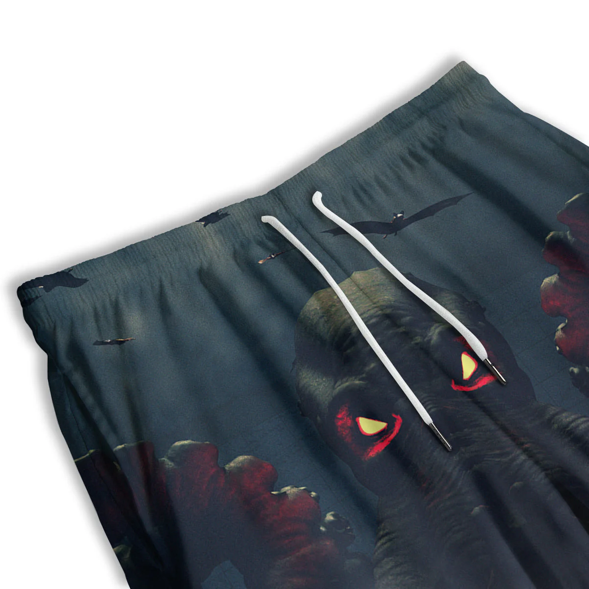 Dark Cthulhu Octopus And Bones Print Men's Athletic Shorts - Image 3