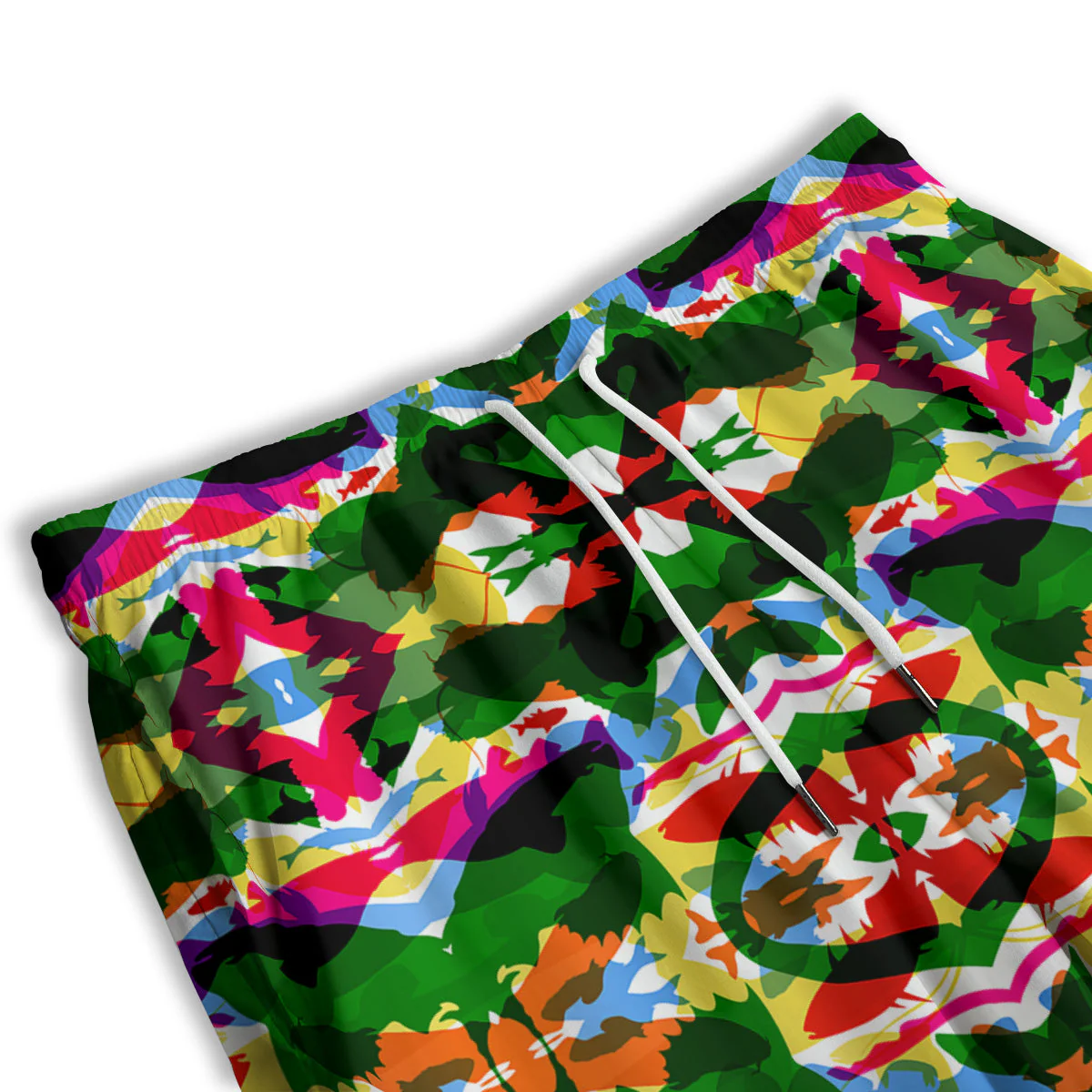Fish Colorful Abstract Print Pattern Men's Athletic Shorts - Image 3
