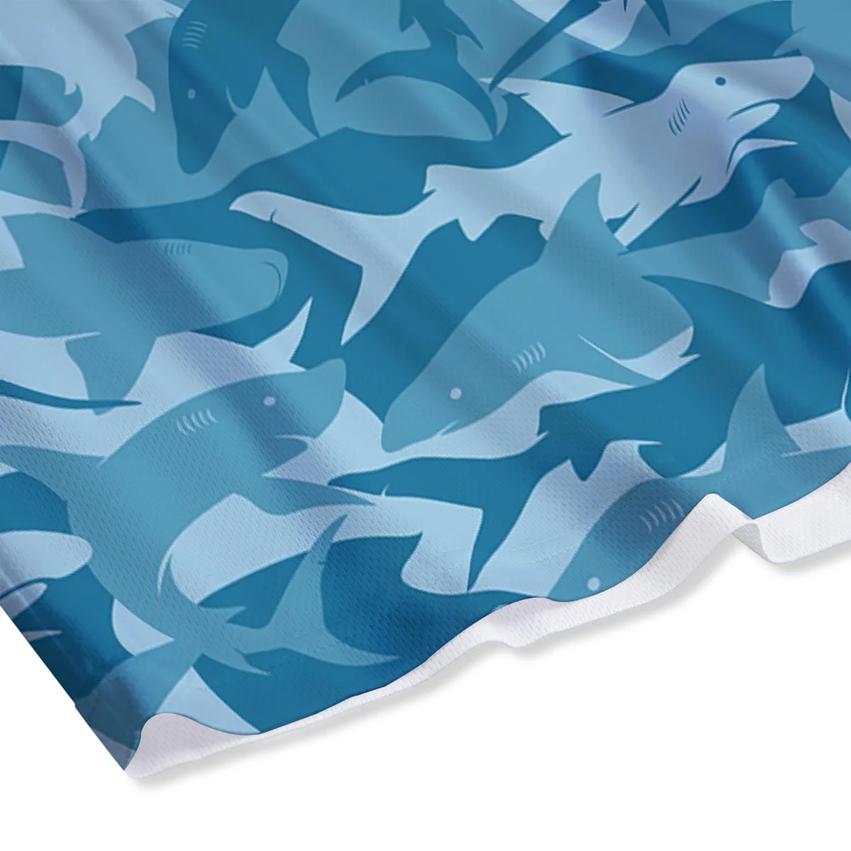 Fish Shark Print Pattern Mesh Shorts - Image 4