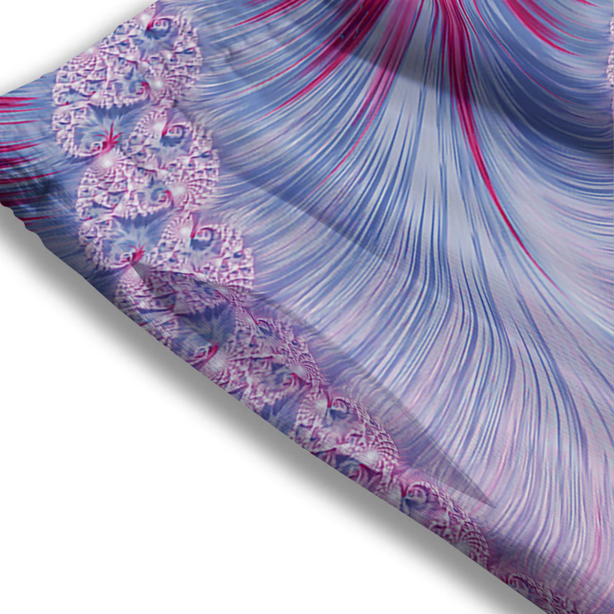 Fractal Spiral Print Mesh Shorts - Image 3