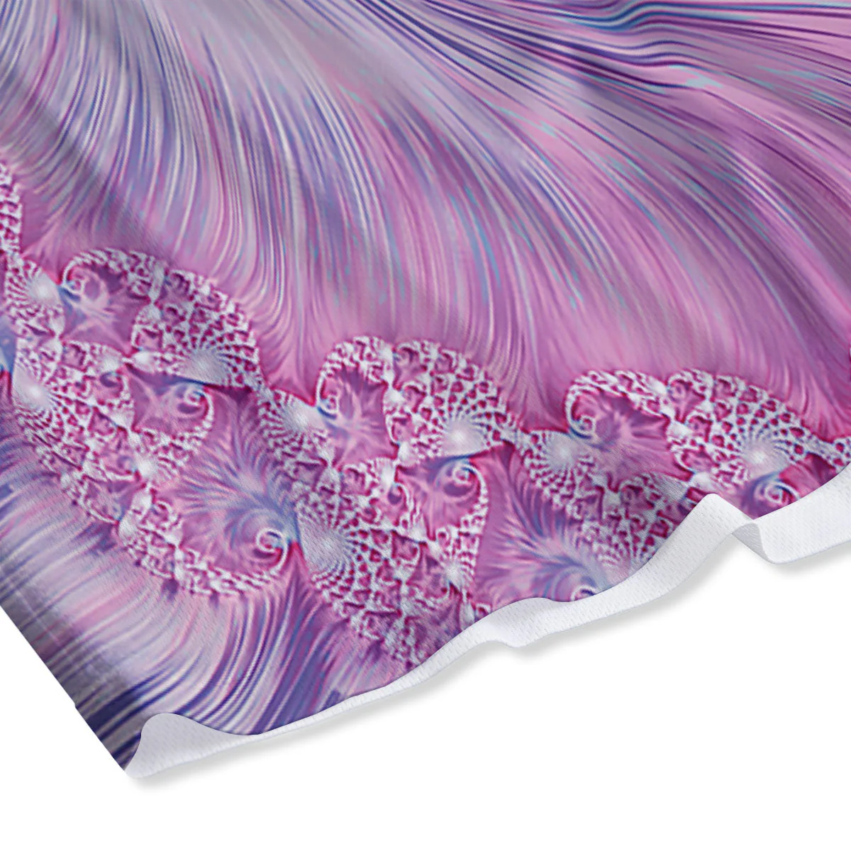 Fractal Spiral Print Mesh Shorts - Image 4