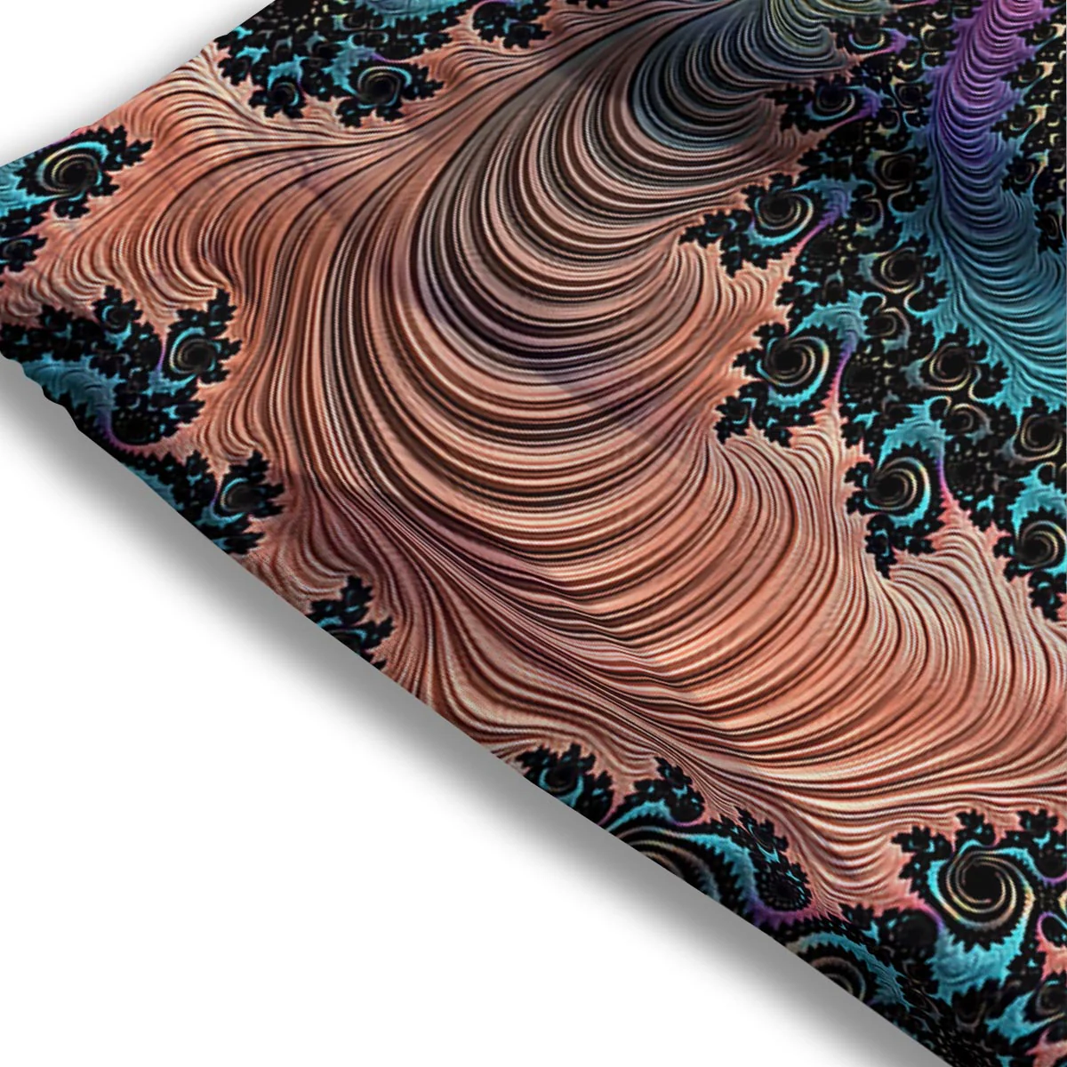 Fractal Trippy Print Mesh Shorts - Image 3