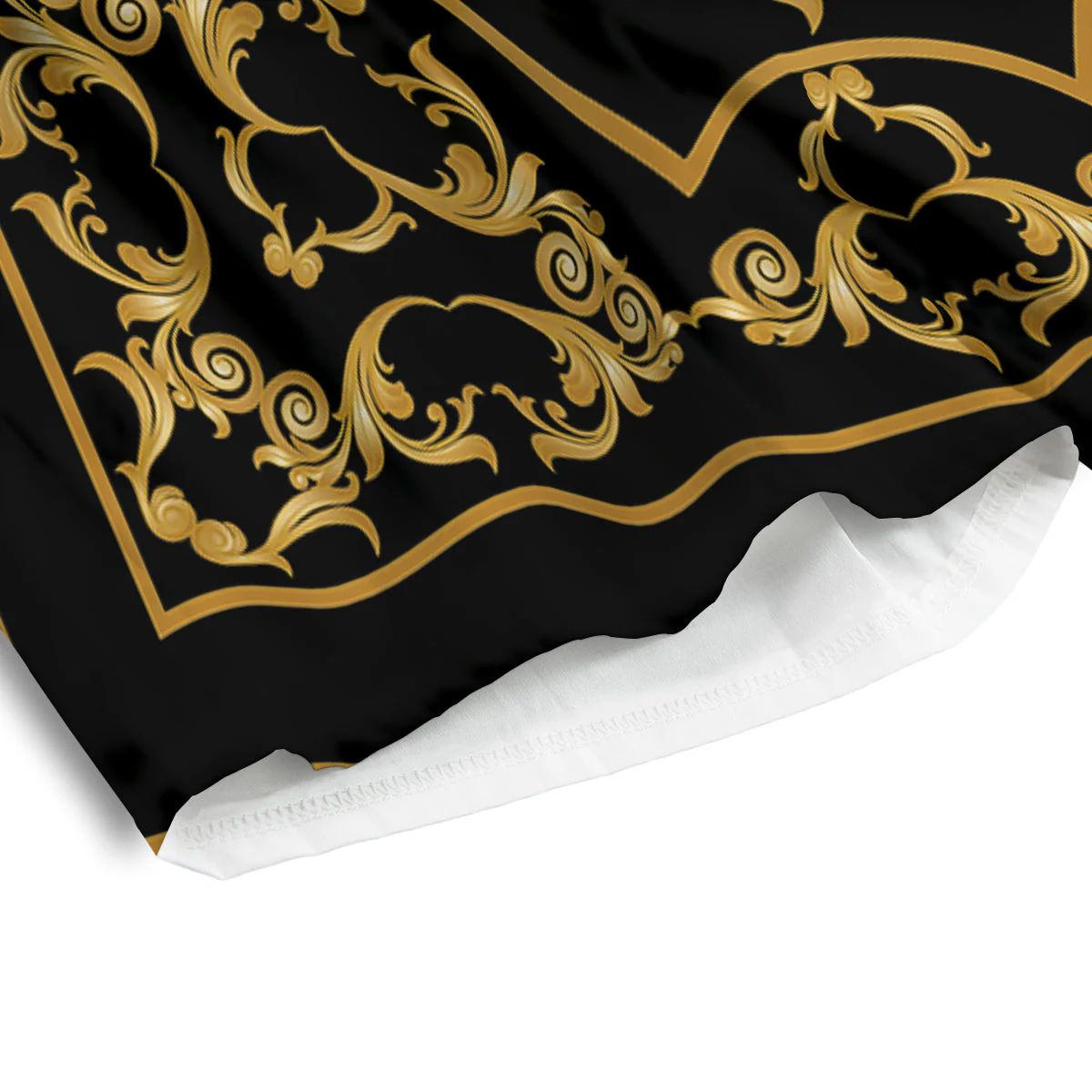Golden Floral Baroque Print Men's Athletic Shorts - Image 4
