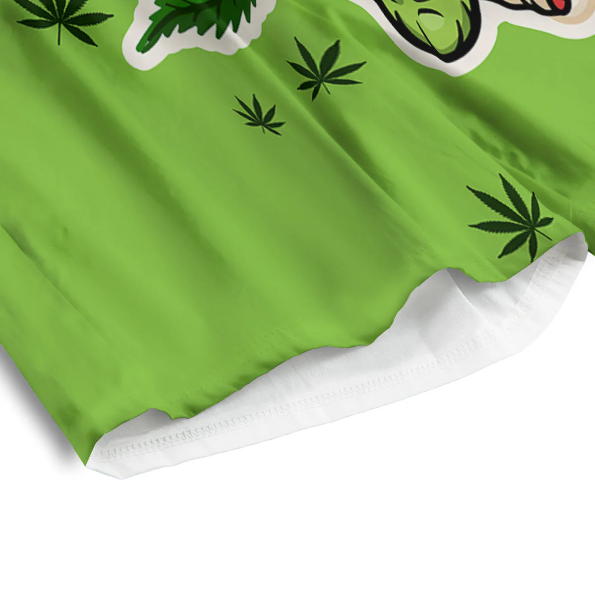 Green Alien Smoking Print Men's Athletic Shorts - Image 4