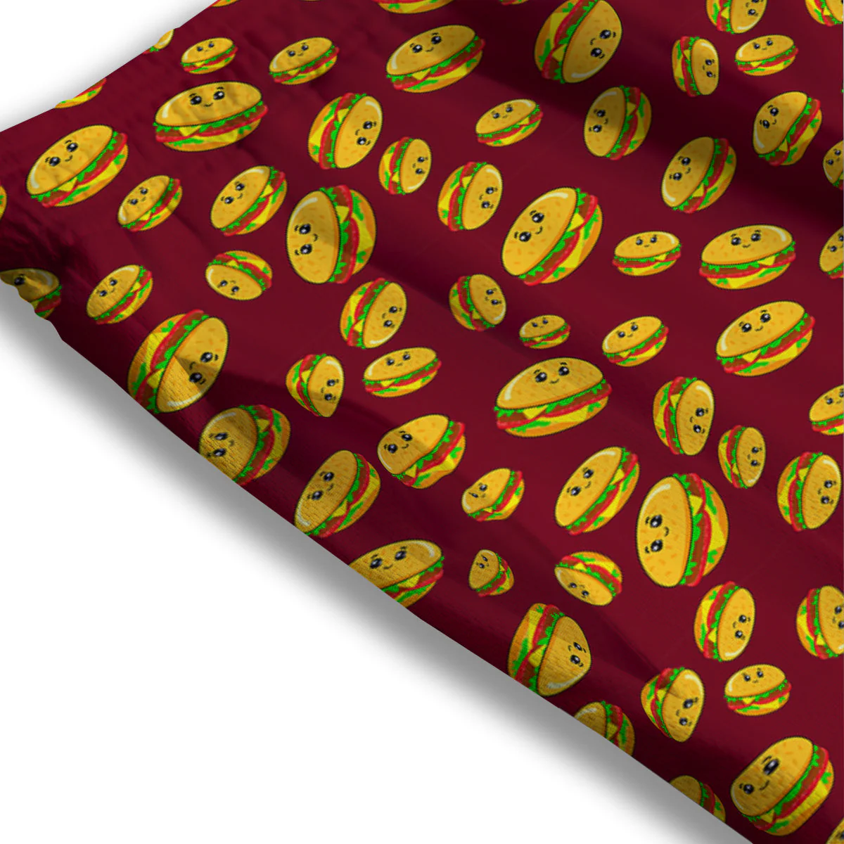 Hamburger Cute Print Pattern Mesh Shorts - Image 3