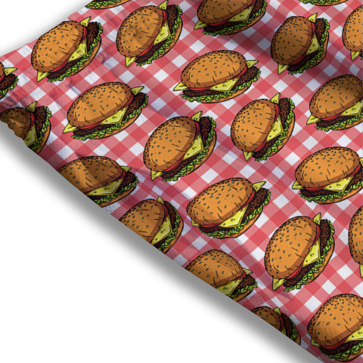 Hamburger Plaid Print Pattern Mesh Shorts - Image 3