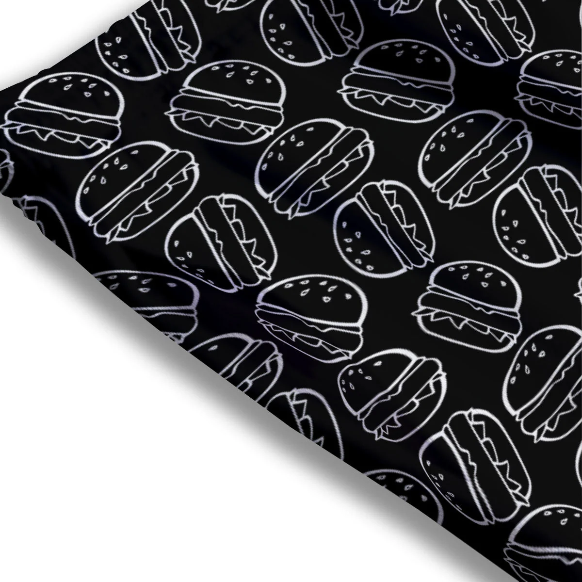 Hamburger White And Black Print Mesh Shorts - Image 3