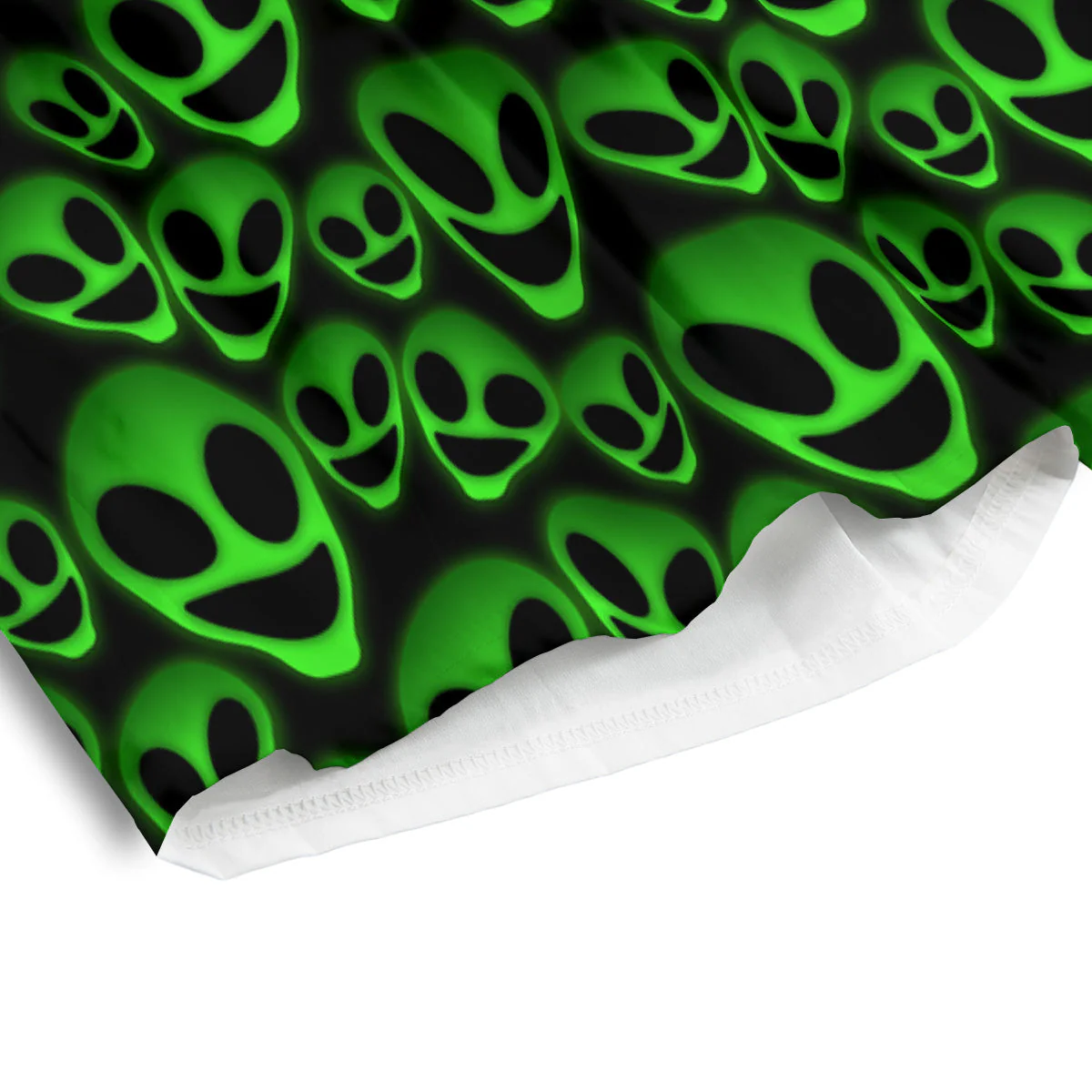 Horror Alien Green Neon Print Pattern Men's Athletic Shorts - Image 4