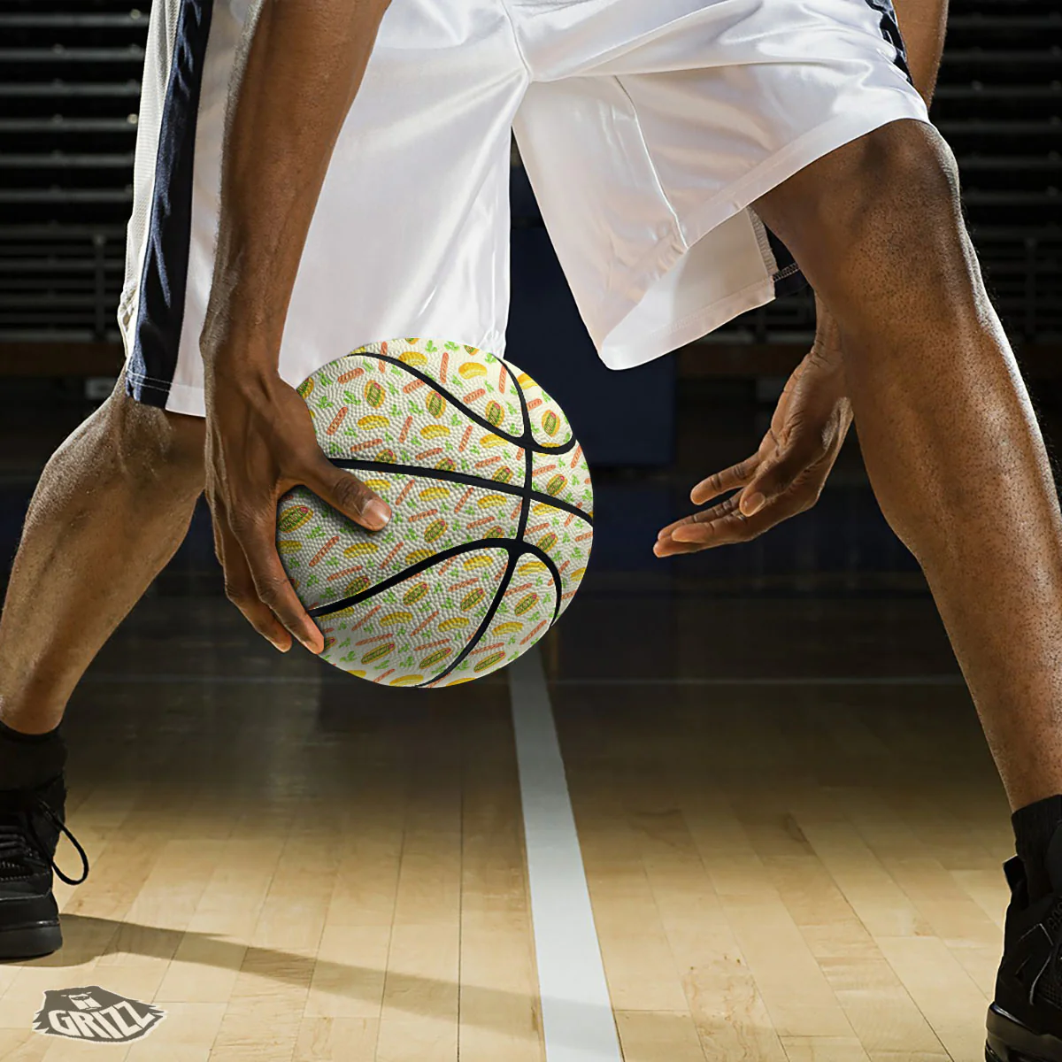 Hot Dog Drawing Print Pattern Basketball - Image 3