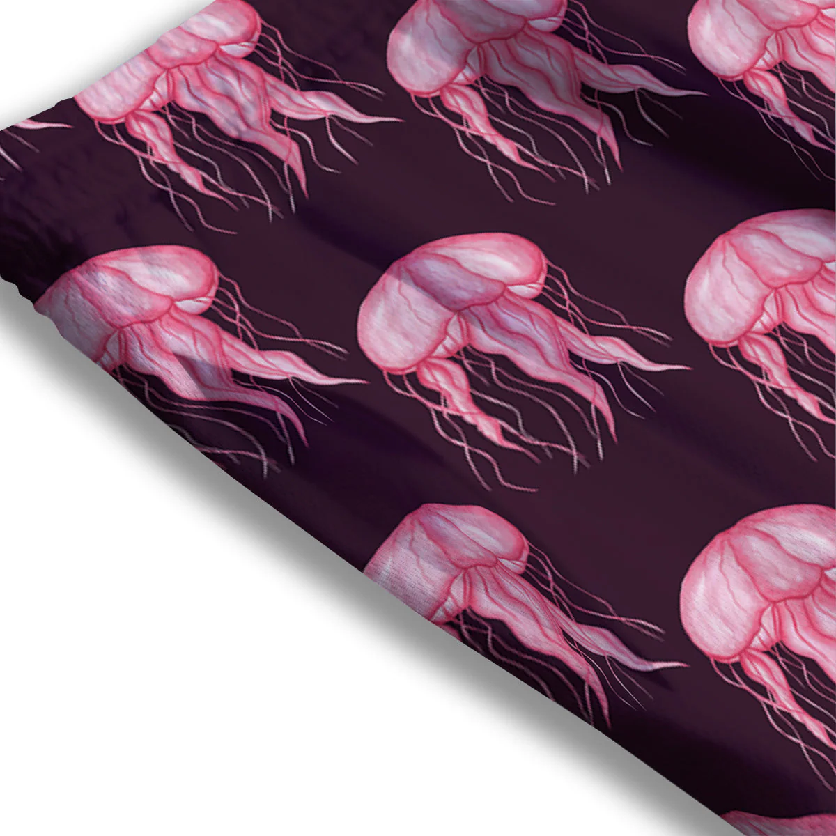 Jellyfish Watercolor Print Pattern Mesh Shorts - Image 3