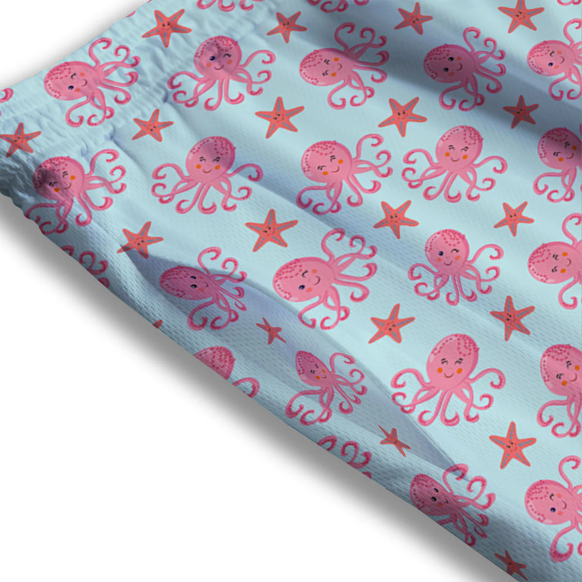 Octopus Cartoon Print Pattern Mesh Shorts - Image 3