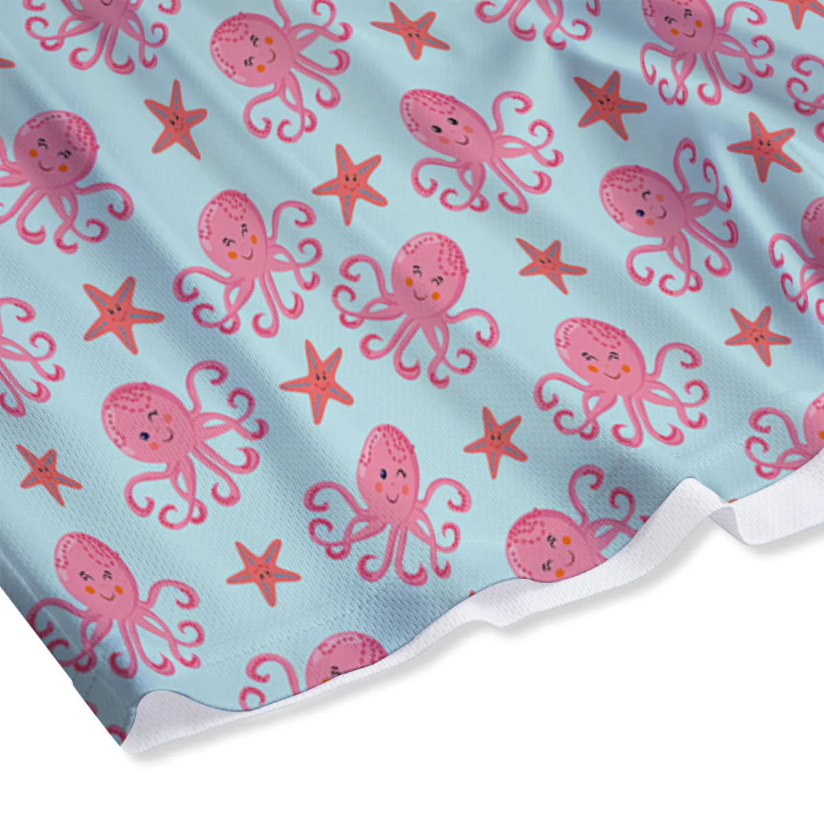 Octopus Cartoon Print Pattern Mesh Shorts - Image 4