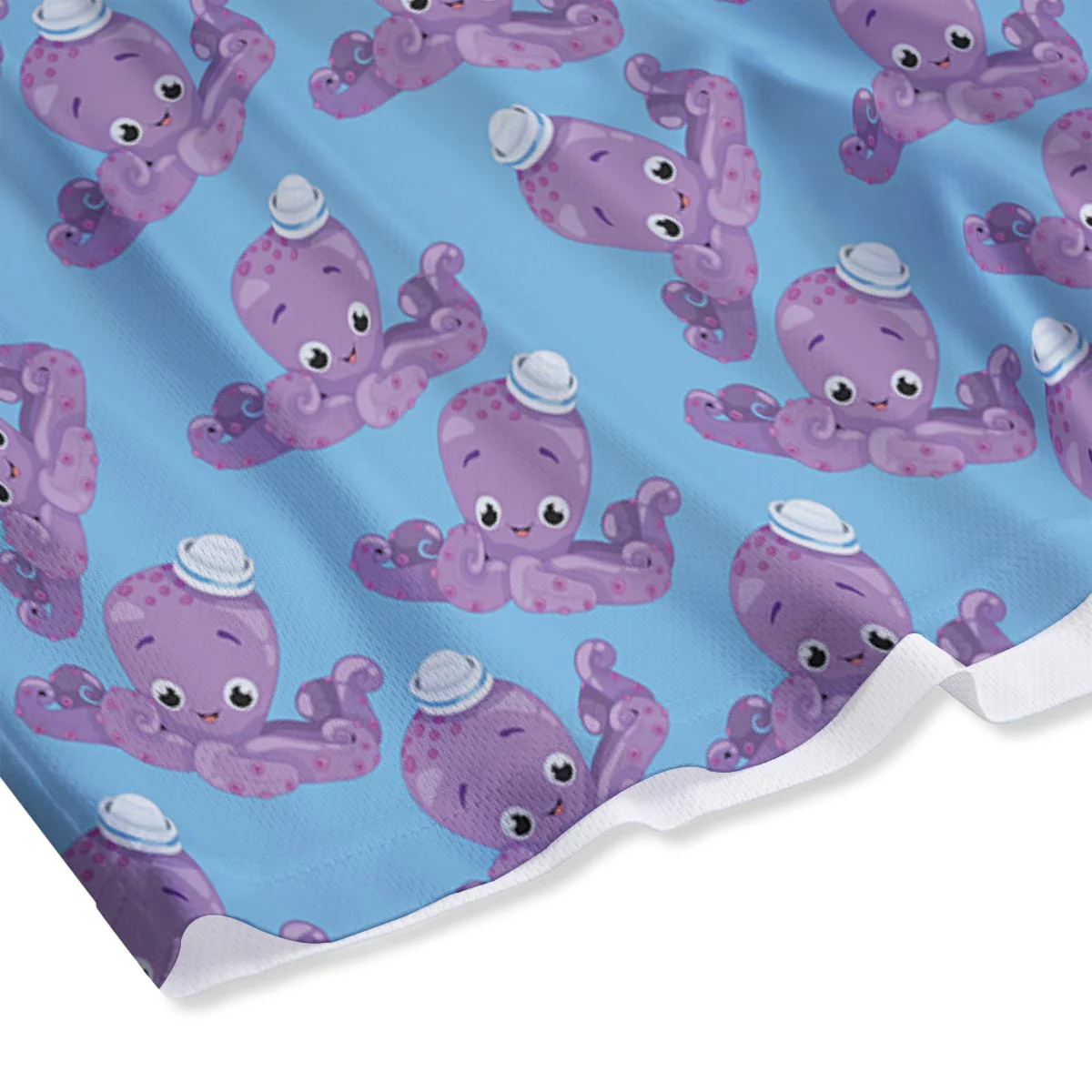 Octopus Teal And Purple Print Pattern Mesh Shorts - Image 4