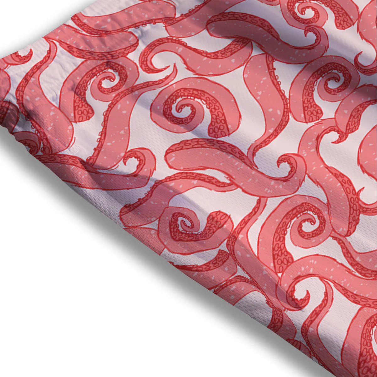 Octopus Tentacles Pink Print Pattern Mesh Shorts - Image 3