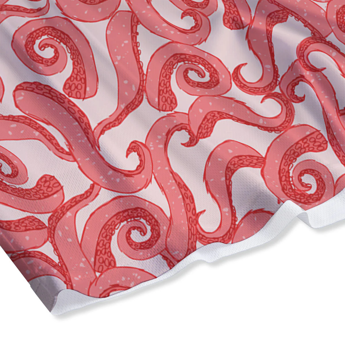 Octopus Tentacles Pink Print Pattern Mesh Shorts - Image 4