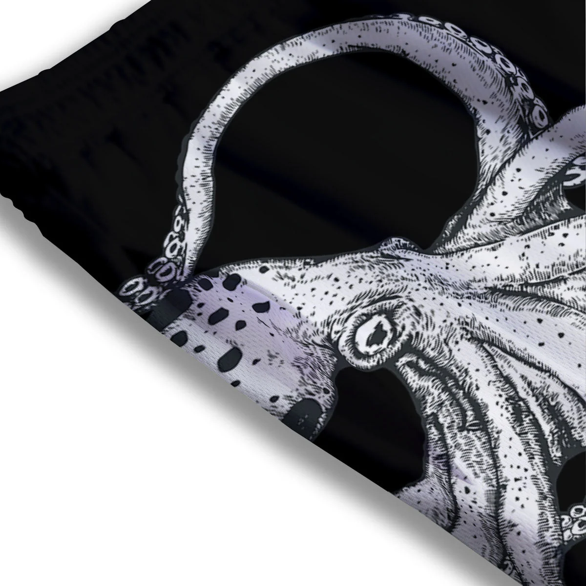 Octopus Tentacles White And Black Print Mesh Shorts - Image 3