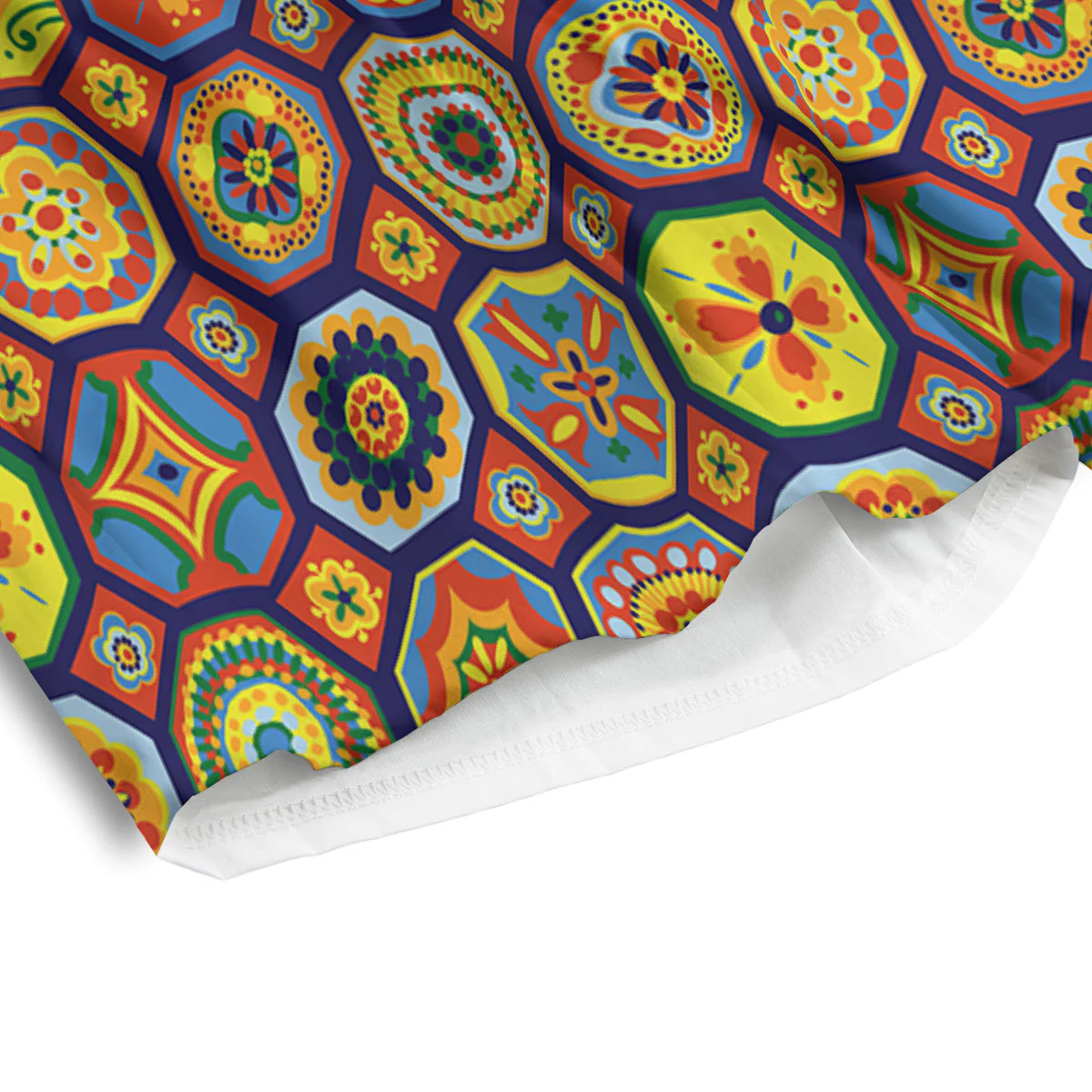 Patchwork Abstract Floral Colorful Print Pattern Men's Athletic Shorts - Image 4