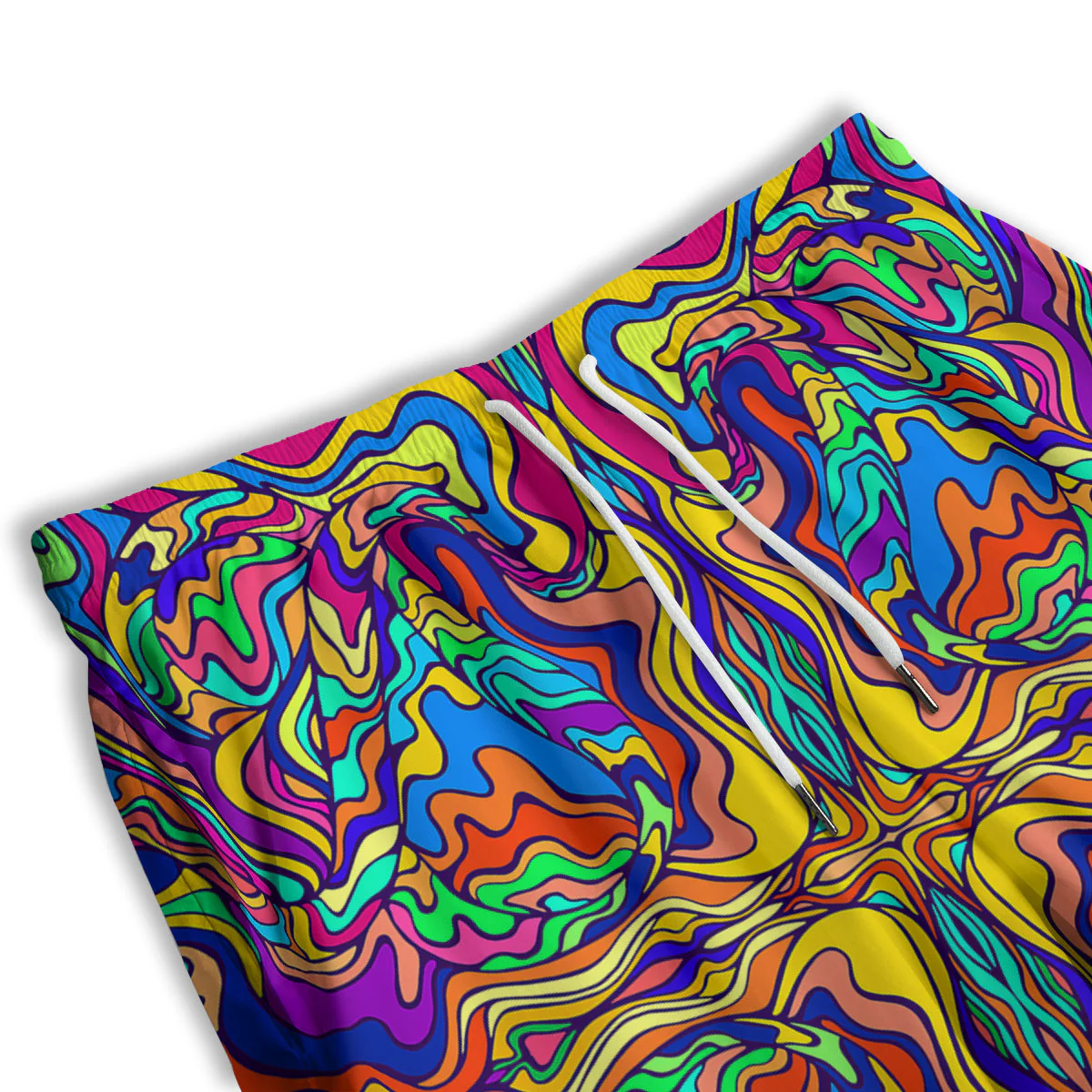 Psychedelic Colorful Fractal Mirror Print Men's Athletic Shorts - Image 3
