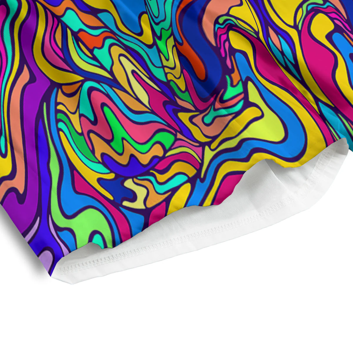 Psychedelic Colorful Fractal Mirror Print Men's Athletic Shorts - Image 4