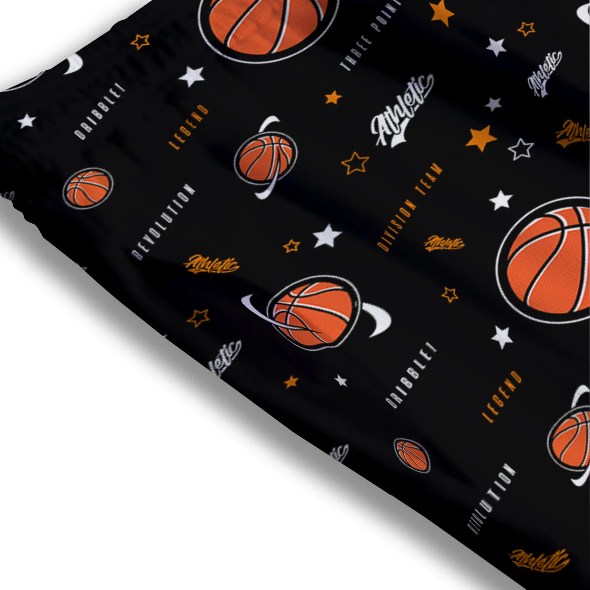 Star And Basketball Print Pattern Mesh Shorts - Image 3