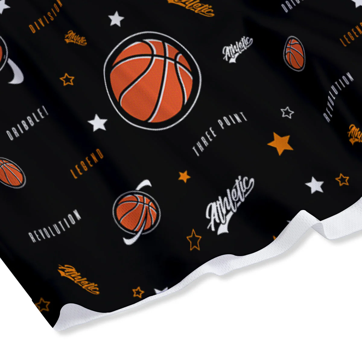 Star And Basketball Print Pattern Mesh Shorts - Image 4
