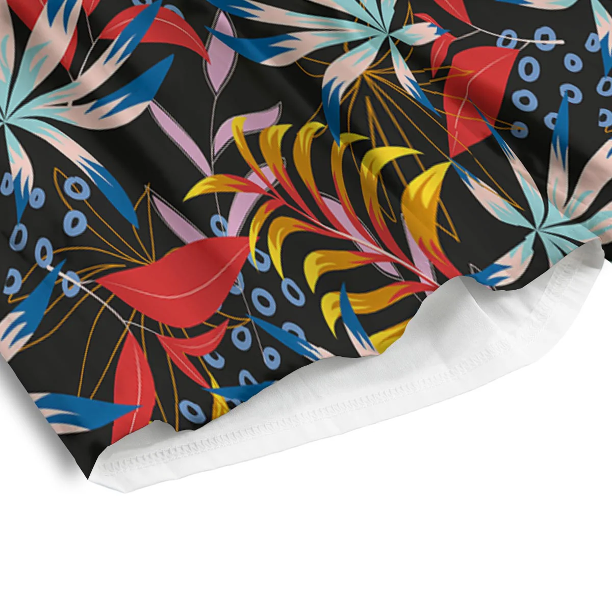 Tropical Floral Retro Hawaiian Print Pattern Men's Athletic Shorts - Image 4