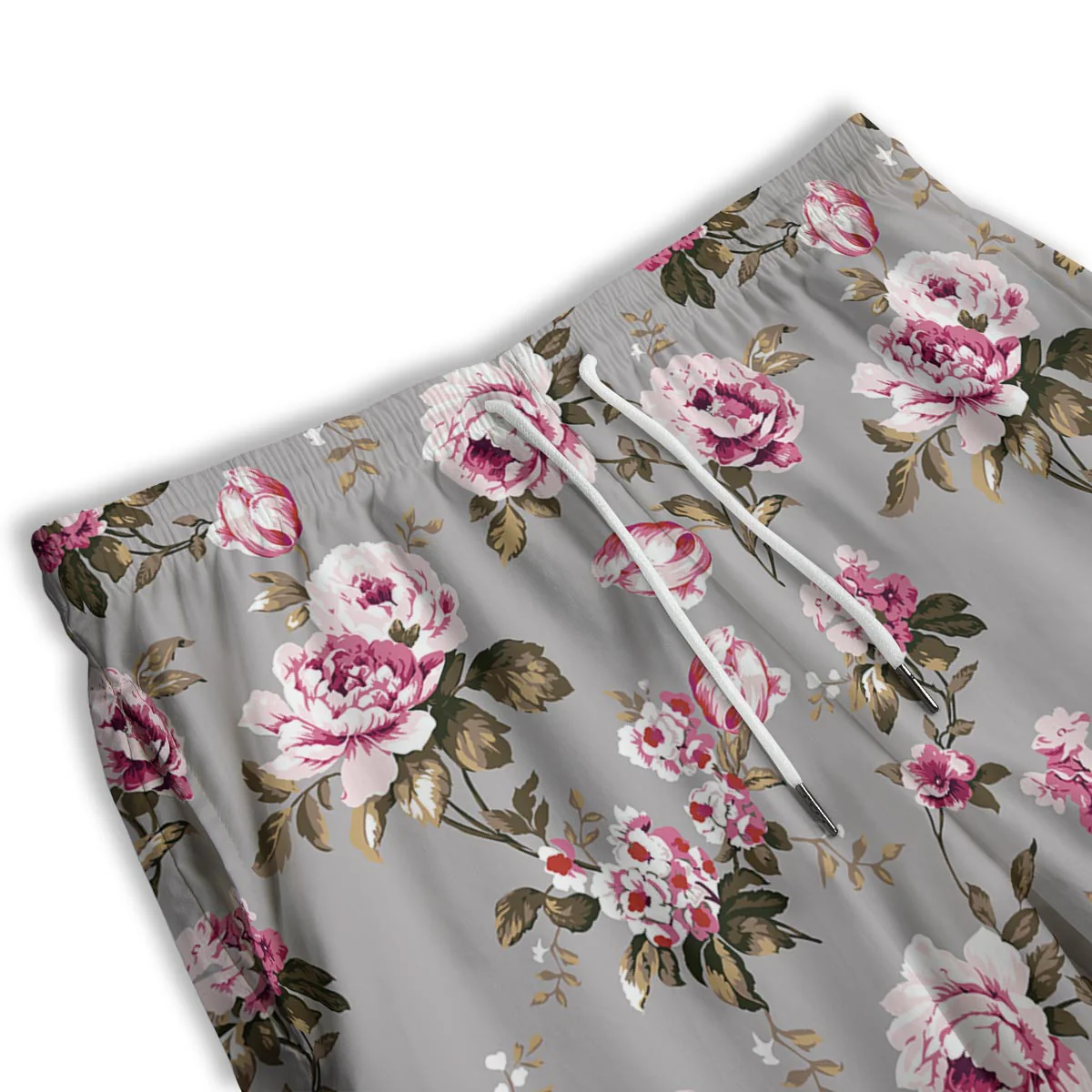 Vintage Floral Shabby Chic Print Pattern Men's Athletic Shorts - Image 3