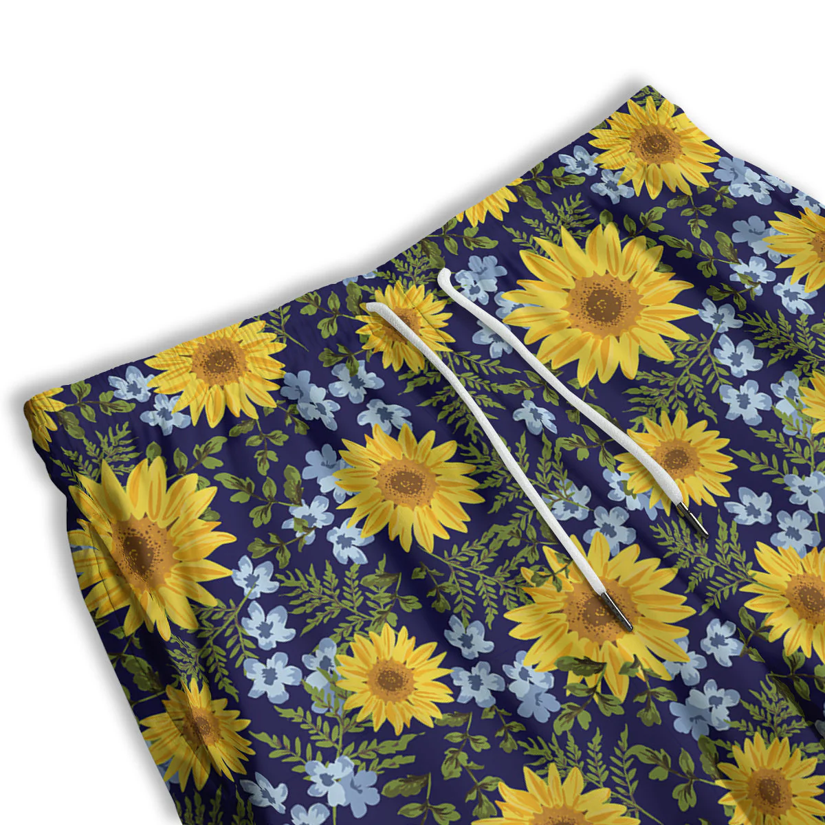 Yellow Sunflower Floral Print  Men's Athletic Shorts - Image 3