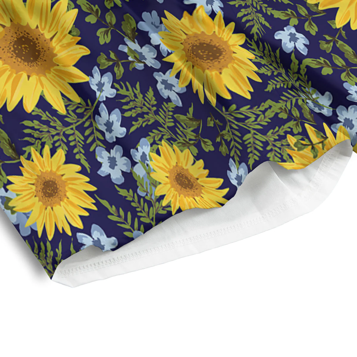 Yellow Sunflower Floral Print  Men's Athletic Shorts - Image 4